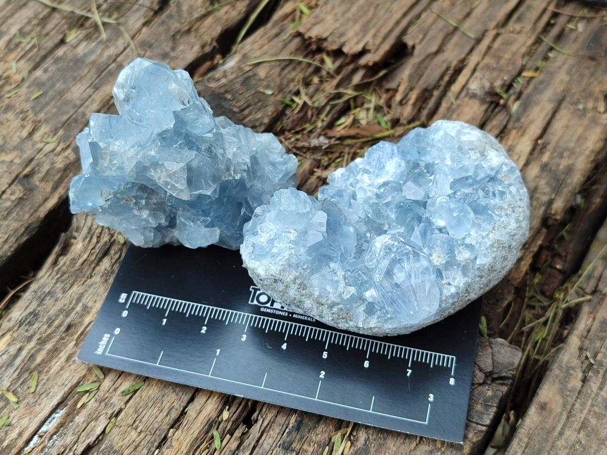 Natural Blue Celestite Specimens x 12 From Sakoany, Madagascar