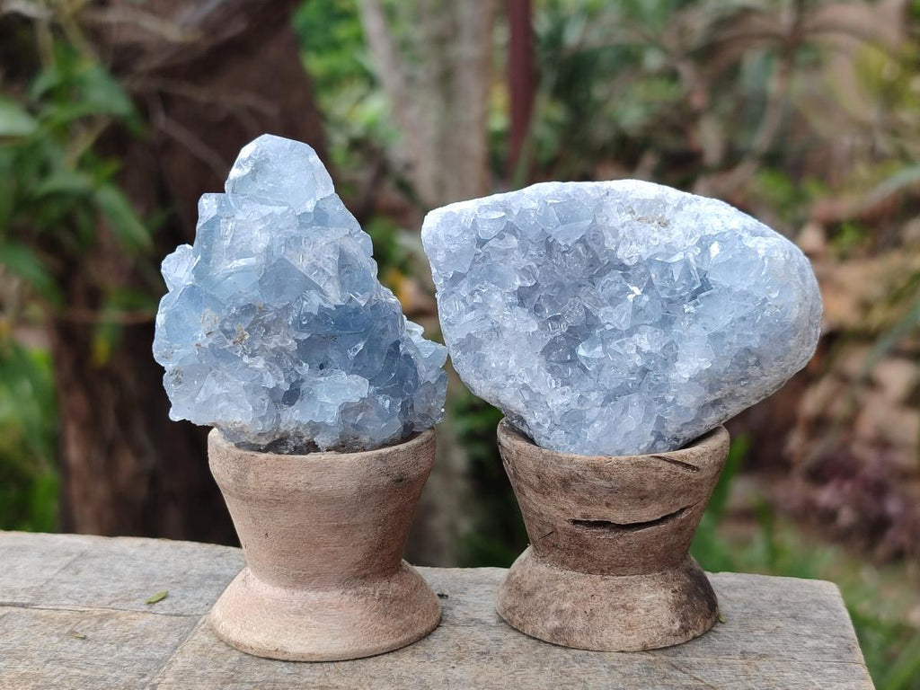Natural Blue Celestite Specimens x 12 From Sakoany, Madagascar