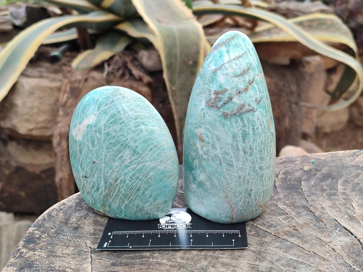 Polished Amazonite Standing Display Pieces x 4 From Madagascar