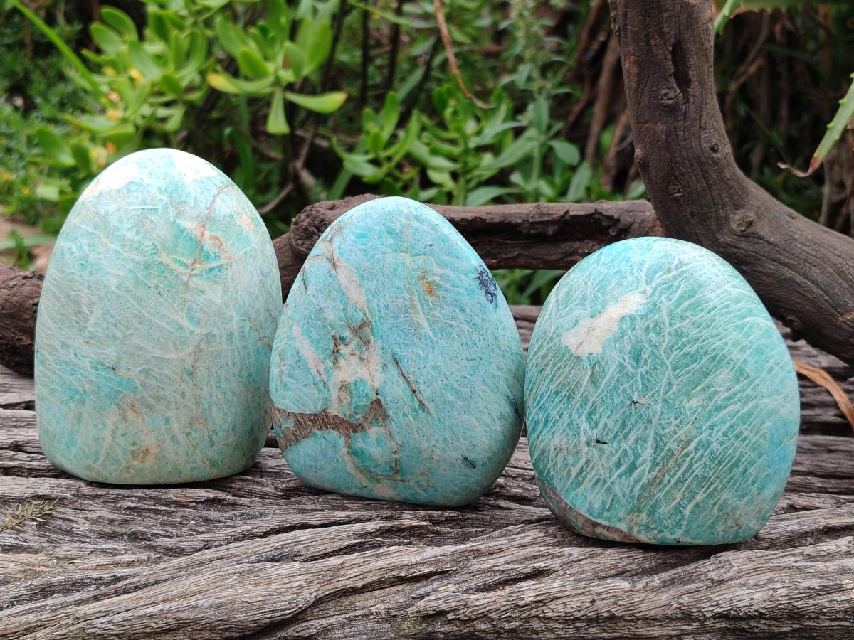 Polished Amazonite Standing Display Pieces x 4 From Madagascar