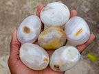 Polished Banded Agate Galets x 24 From Madagascar