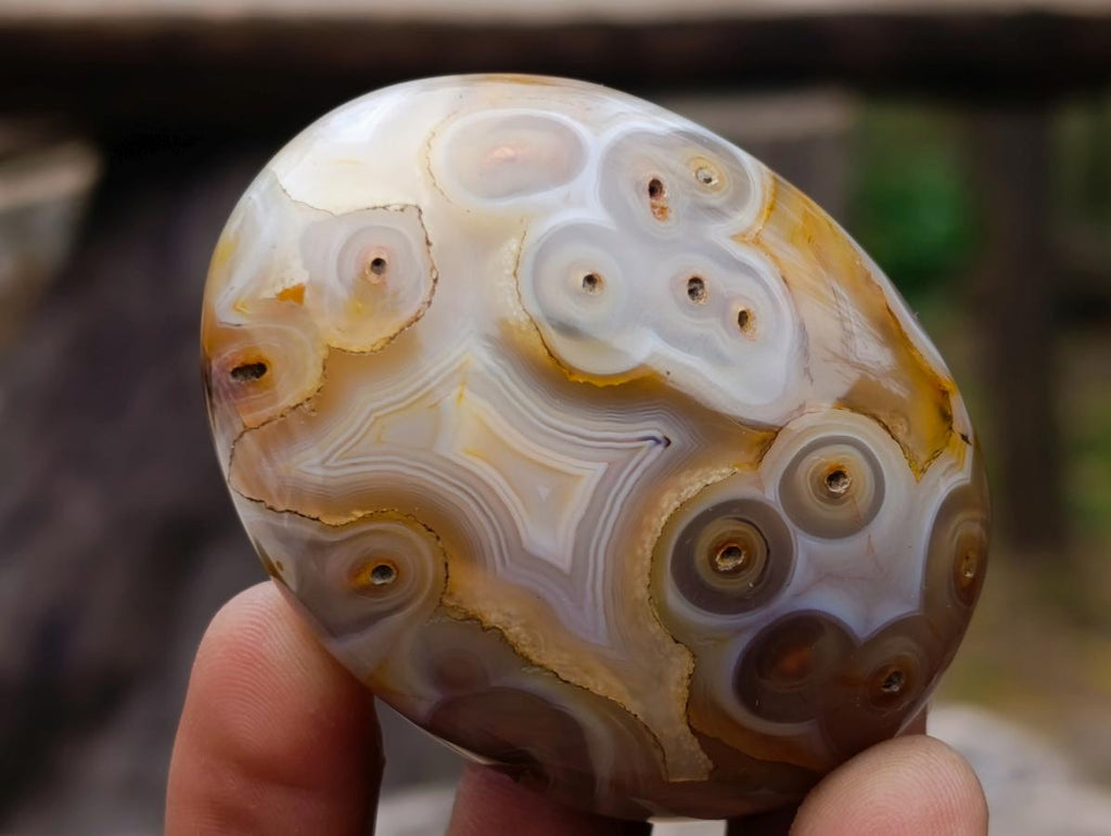 Polished Banded Agate Galets x 24 From Madagascar