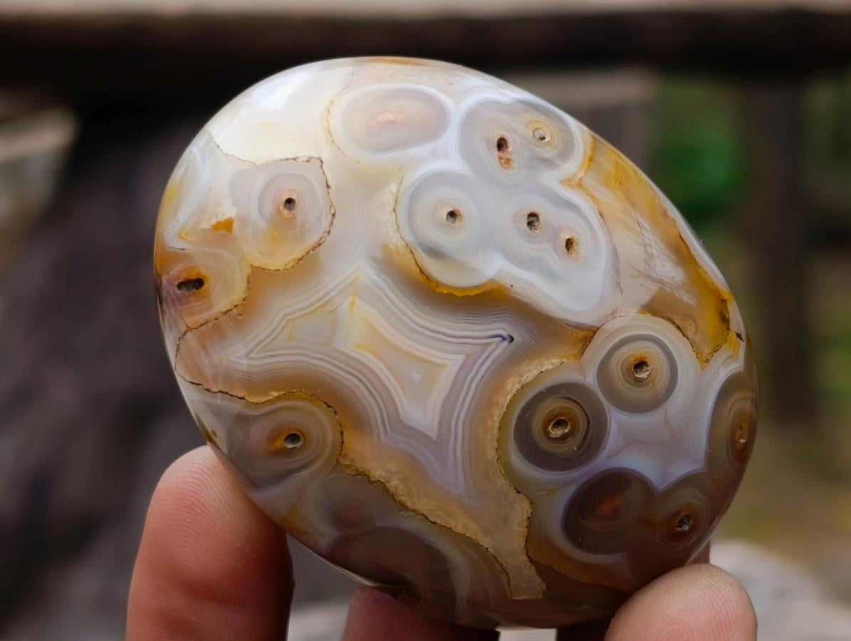 Polished Banded Agate Galets x 24 From Madagascar