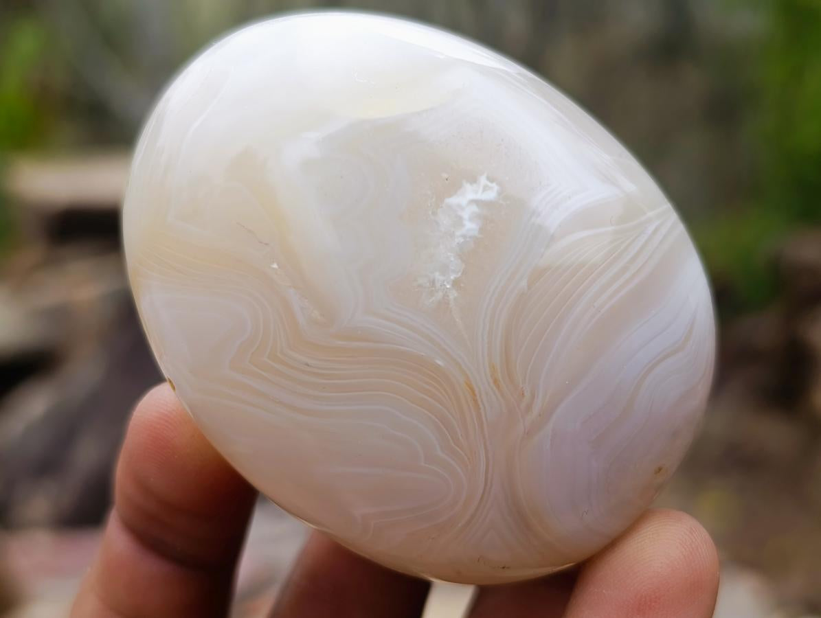 Polished Banded Agate Galets x 24 From Madagascar