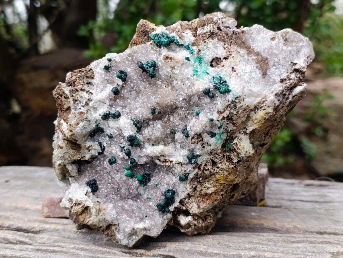 Natural Ball Malachite Specimens on Quartz and Dolomite Matrix x 2 From Mindingi Mine, Kambove, Congo