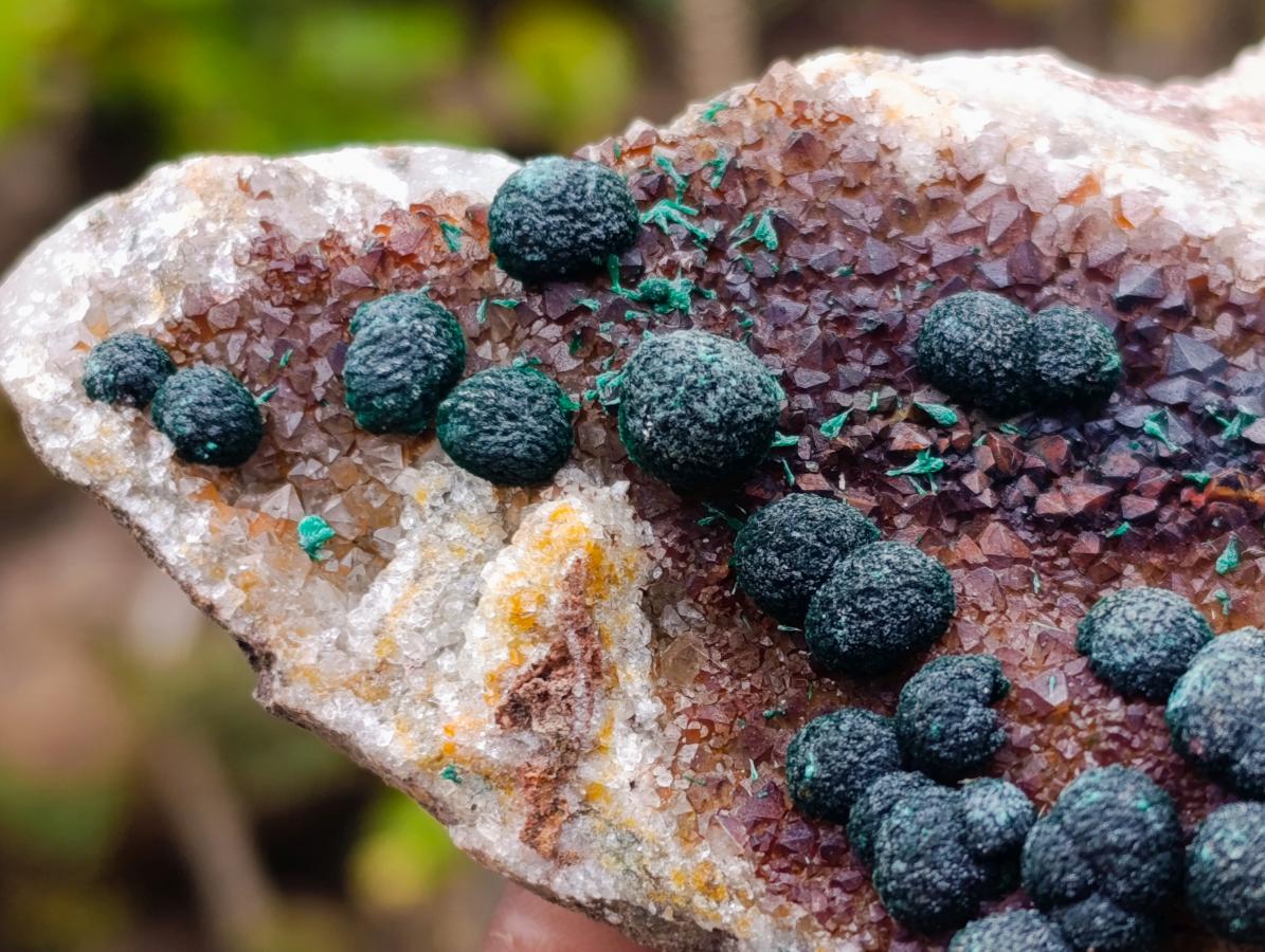 Natural Ball Malachite Specimens on Quartz and Dolomite Matrix x 2 From Mindingi Mine, Kambove, Congo