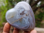 Polished Banded Agate Hearts x 6 From Madagascar