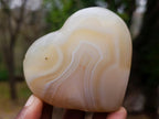 Polished Banded Agate Hearts x 6 From Madagascar