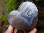 Polished Banded Agate Hearts x 6 From Madagascar