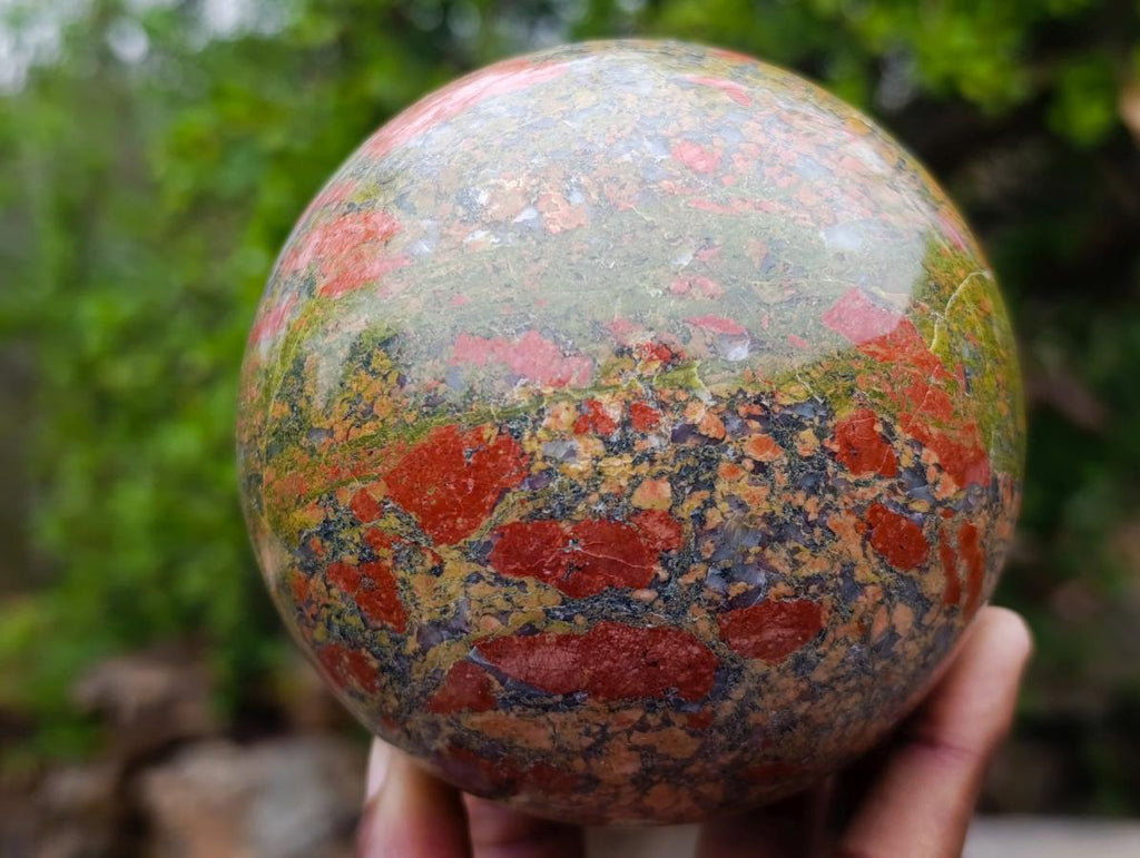 Polished Large Unakite Spheres x 2 From Messina, South Africa