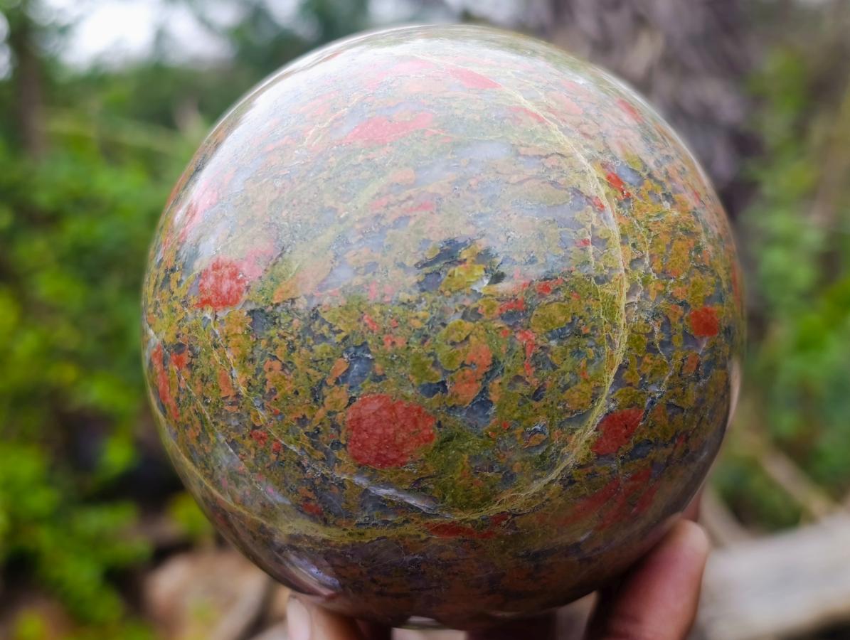 Polished Large Unakite Spheres x 2 From Messina, South Africa