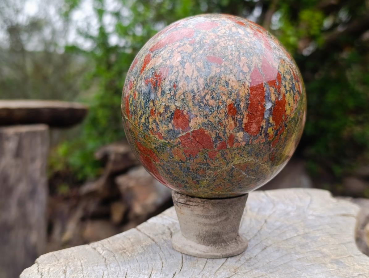 Polished Large Unakite Spheres x 2 From Messina, South Africa