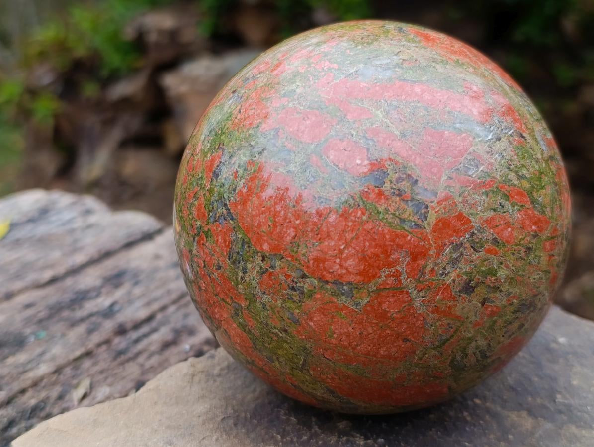 Polished Large Unakite Spheres x 2 From Messina, South Africa