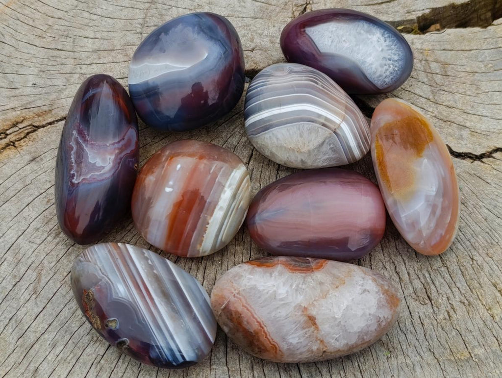 Polished Red Shashe River Agate Free Forms x 12 From Shashe River, Zimbabwe