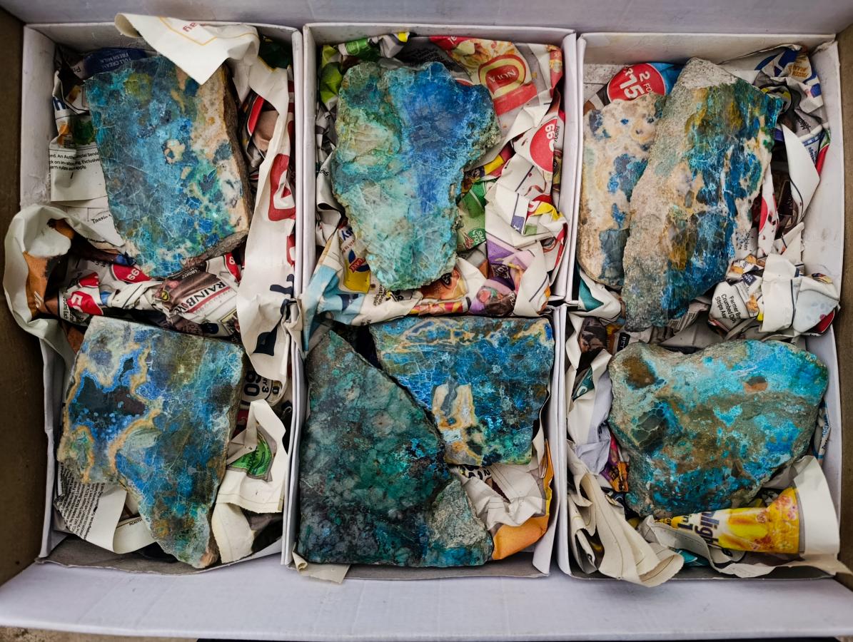 Polished One Side Shattuckite Slices x 8 From Kaokoveld, Namibia