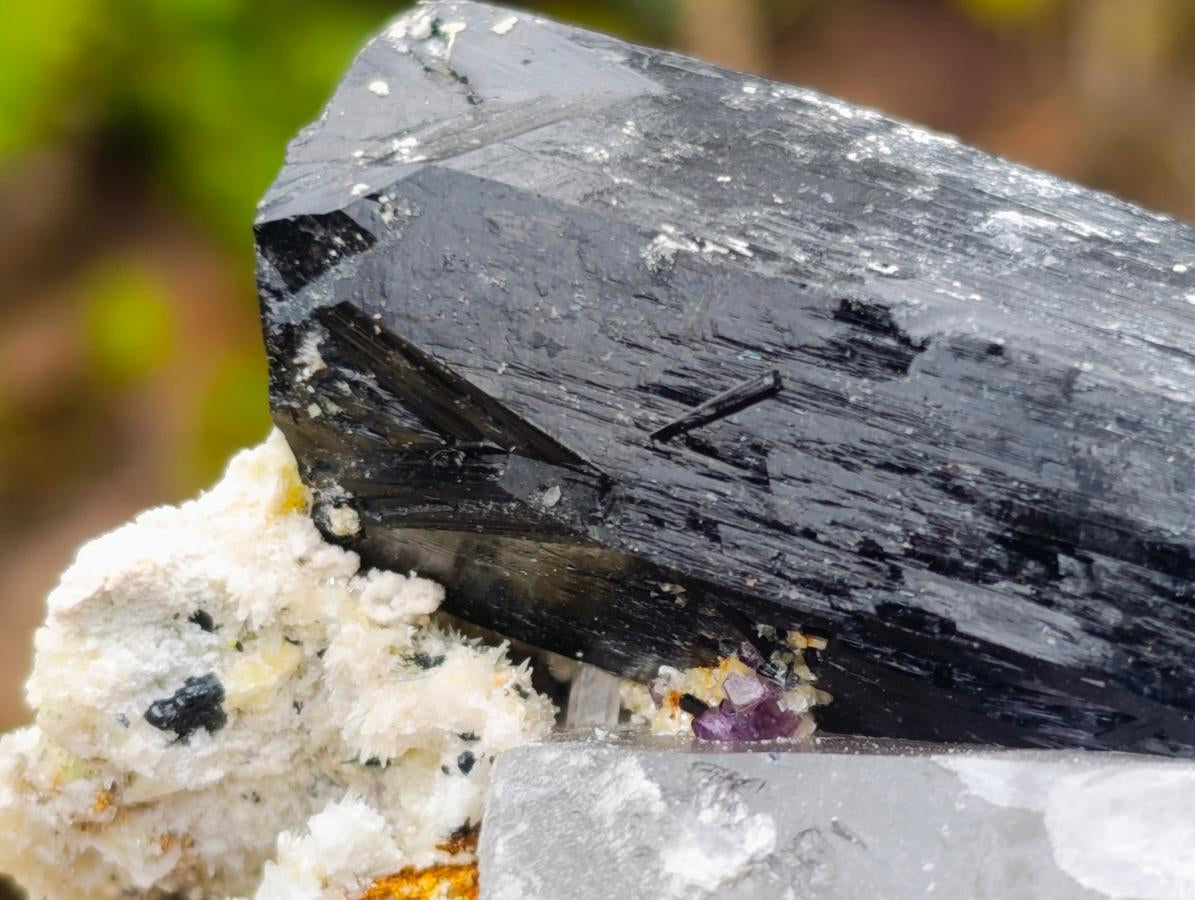 Natural Smokey Quartz Crystals with Schorl Black Tourmaline x 3 From Erongo, Namibia