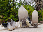 Natural Smokey Quartz Crystals with Schorl Black Tourmaline x 3 From Erongo, Namibia