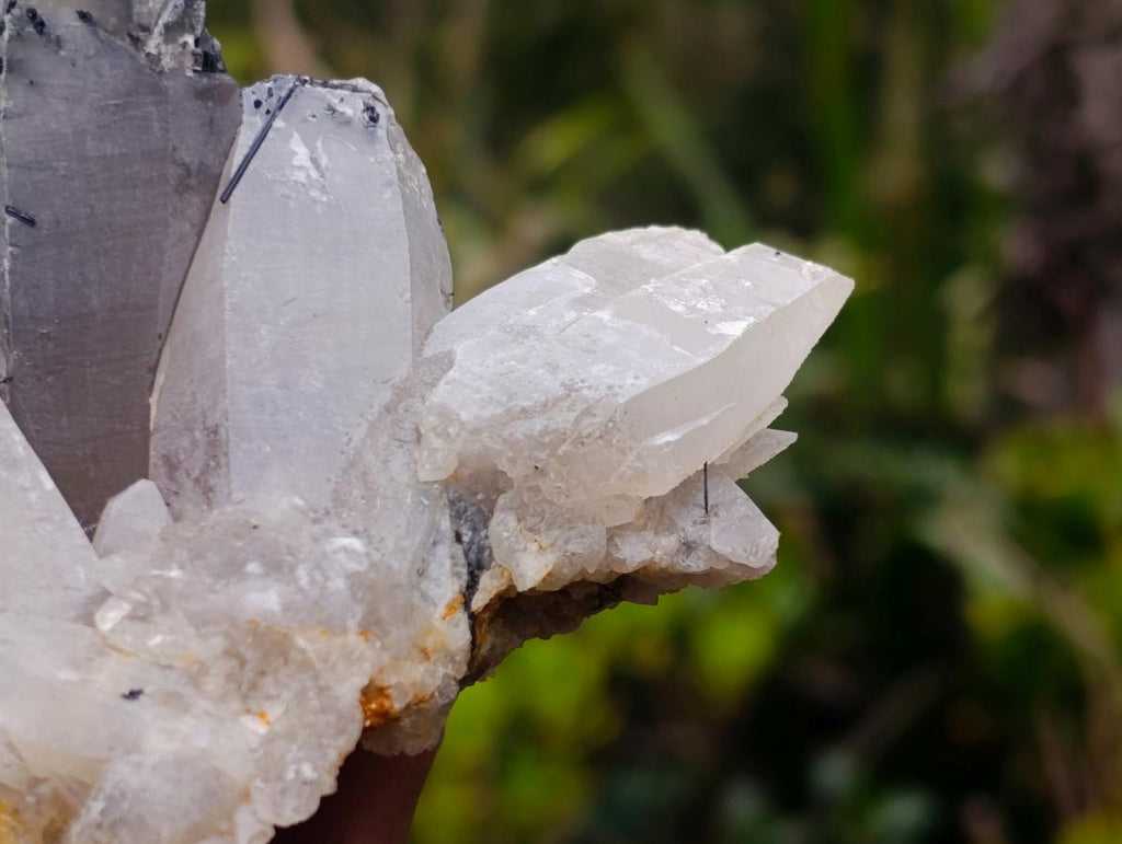 Natural Smokey Quartz Crystals with Schorl Black Tourmaline x 3 From Erongo, Namibia