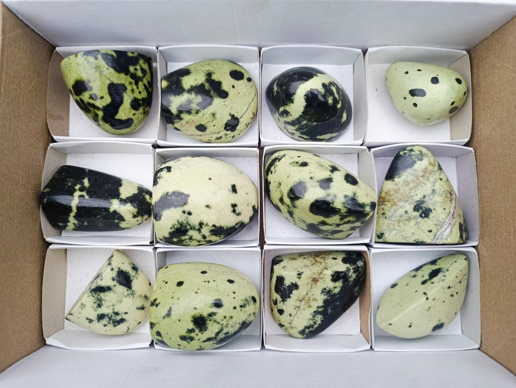 Polished Small Leopard Stone Standing Display Pieces x 12 From Zimbabwe