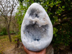 Polished and Natural XL Blue Celestite Egg x 1 From Sakoany, Madagascar