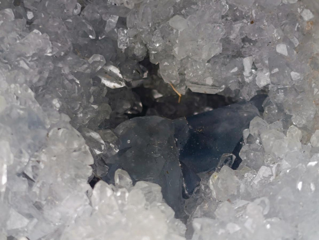 Polished and Natural XL Blue Celestite Egg x 1 From Sakoany, Madagascar