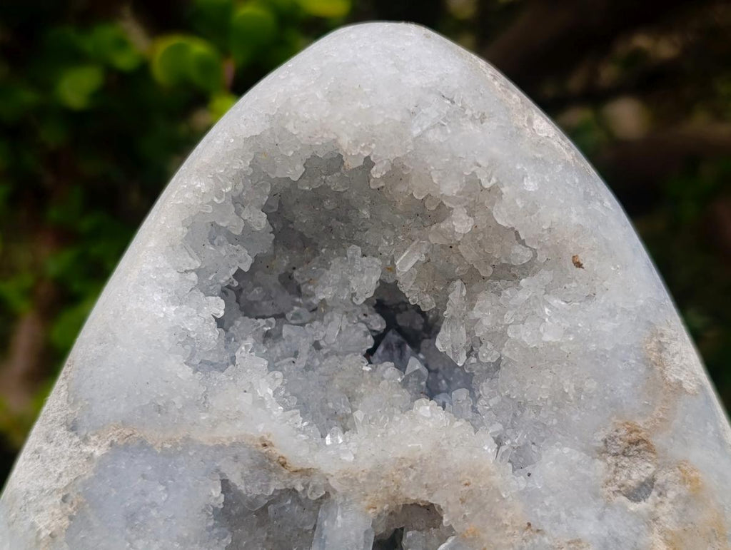 Polished and Natural XL Blue Celestite Egg x 1 From Sakoany, Madagascar