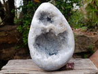 Polished and Natural XL Blue Celestite Egg x 1 From Sakoany, Madagascar