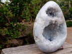 Polished and Natural XL Blue Celestite Egg x 1 From Sakoany, Madagascar
