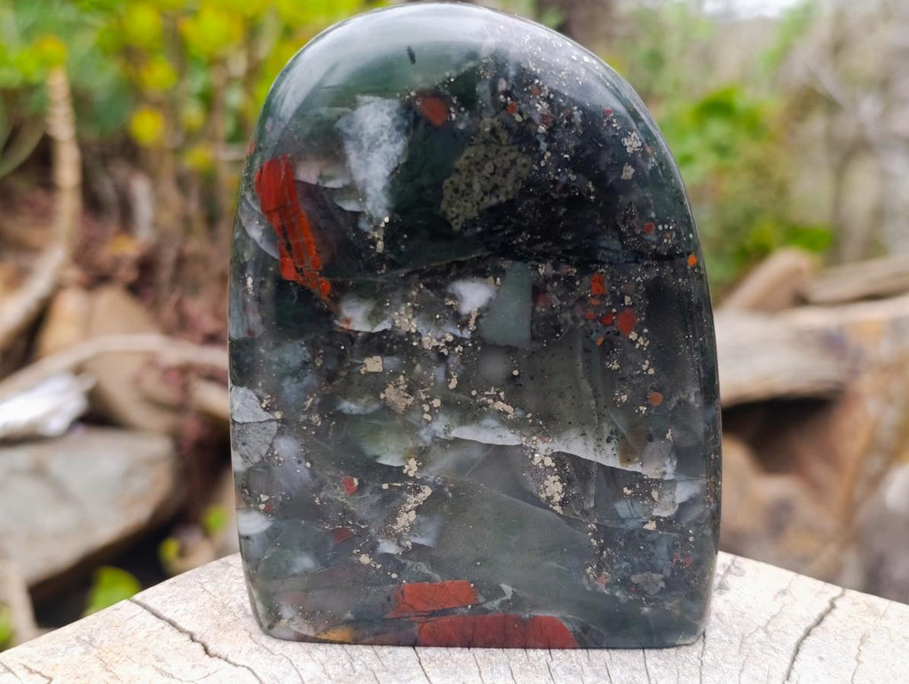 Polished Bloodstone Standing Display Pieces x 2 From Swaziland