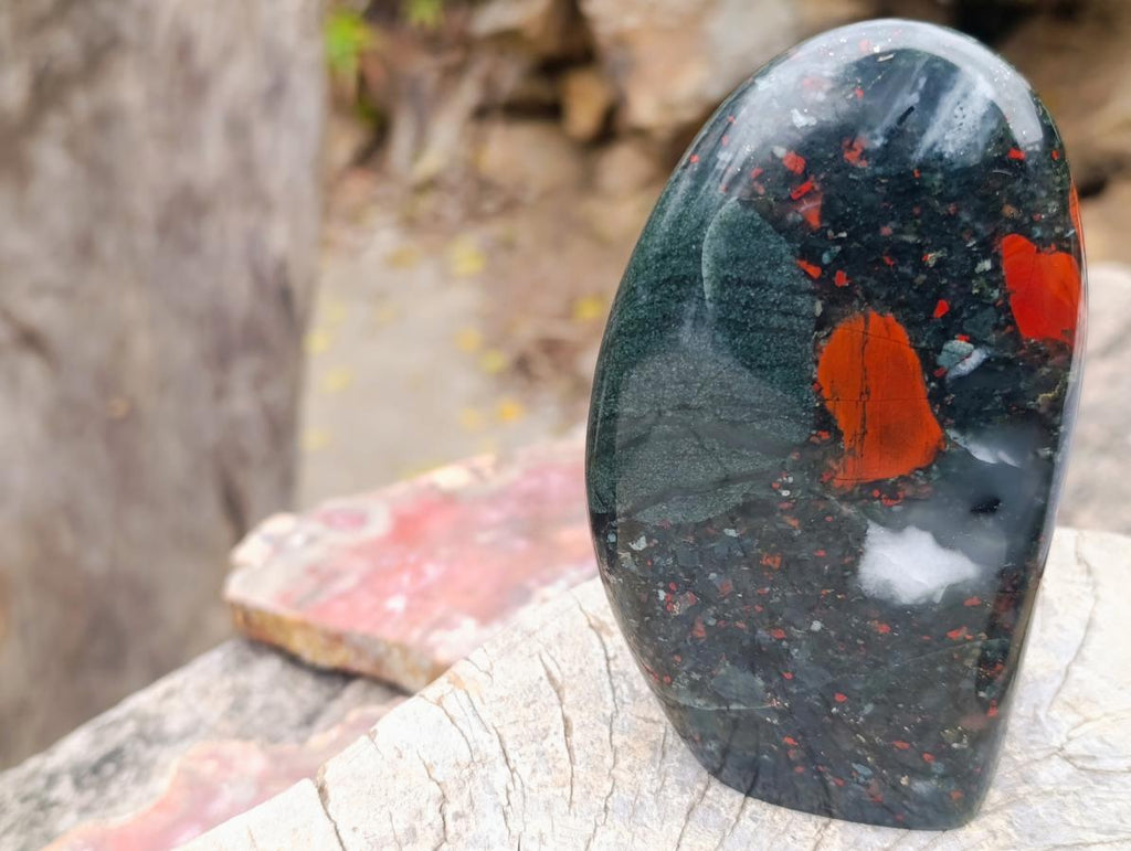 Polished Bloodstone Standing Display Pieces x 2 From Swaziland