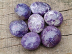 Polished Lepidolite Galets x 20 From Ambatondrazaka, Madagascar