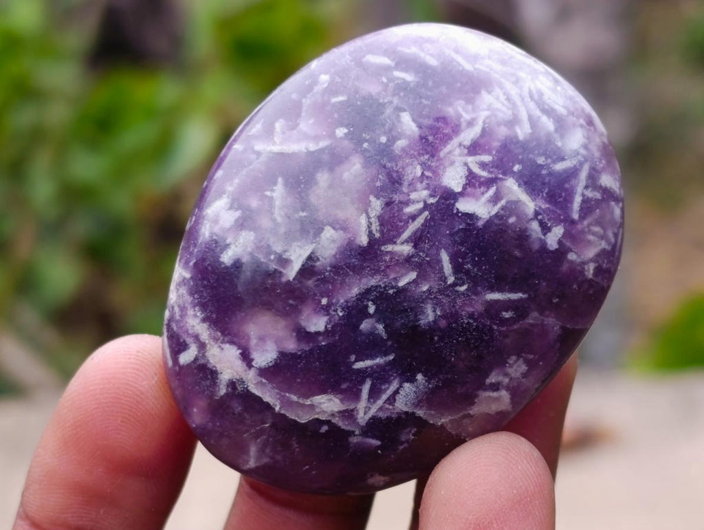 Polished Lepidolite Galets x 20 From Ambatondrazaka, Madagascar