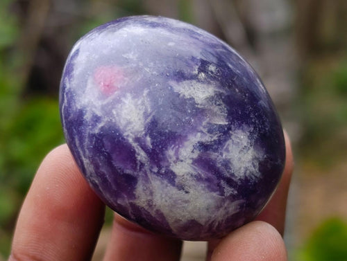 Polished Lepidolite Galets x 20 From Ambatondrazaka, Madagascar