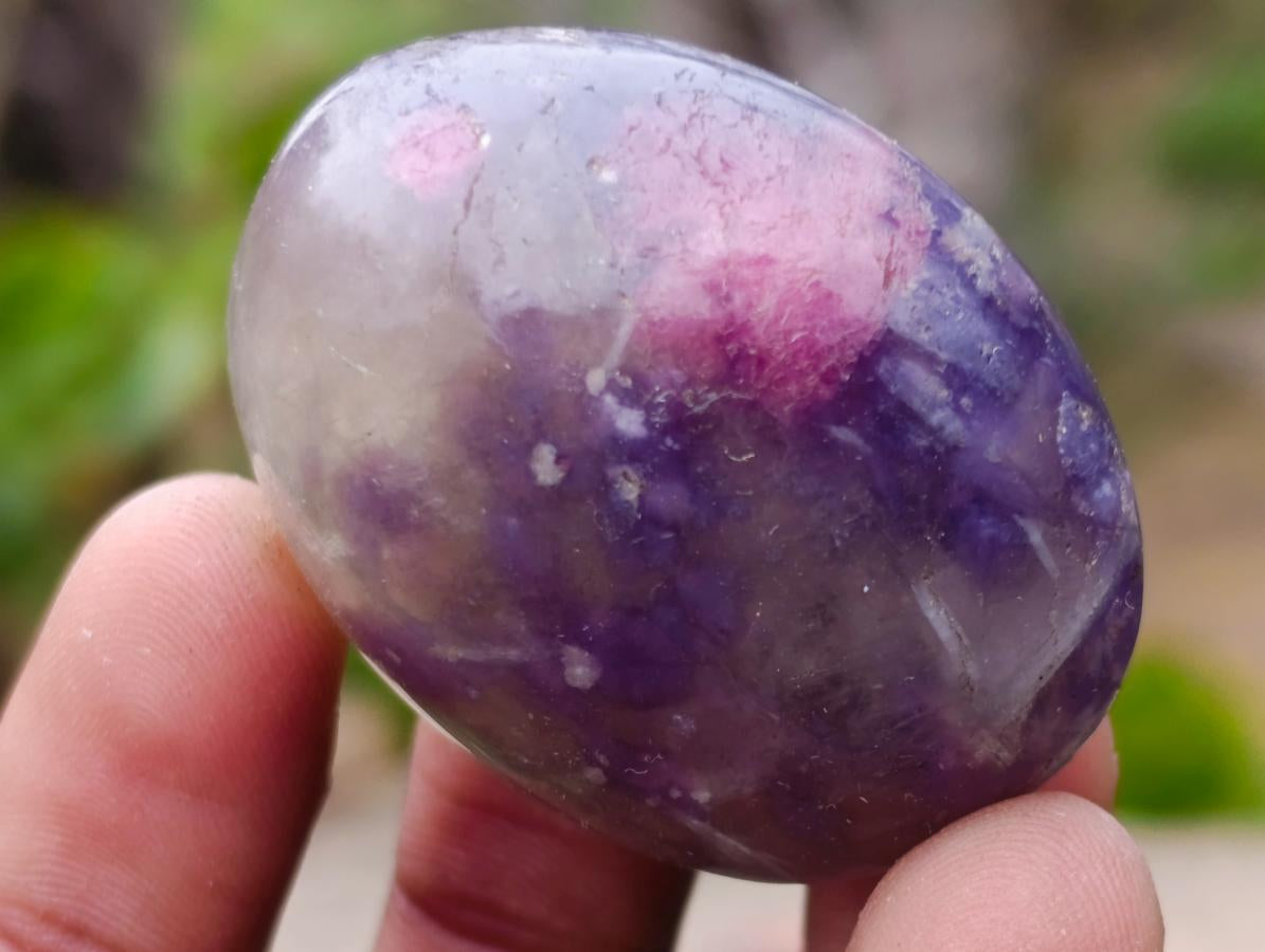 Polished Lepidolite Galets x 20 From Ambatondrazaka, Madagascar