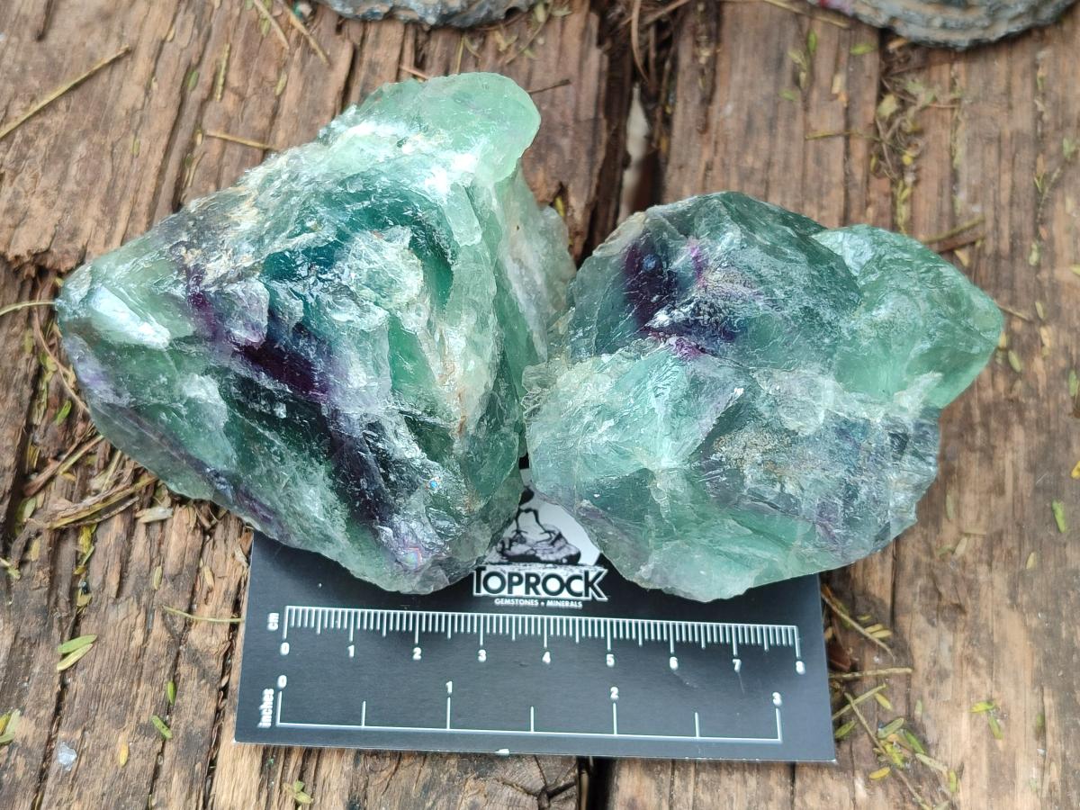Natural Watermelon Fluorite Cobbed Specimens x 12 From Uis, Namibia