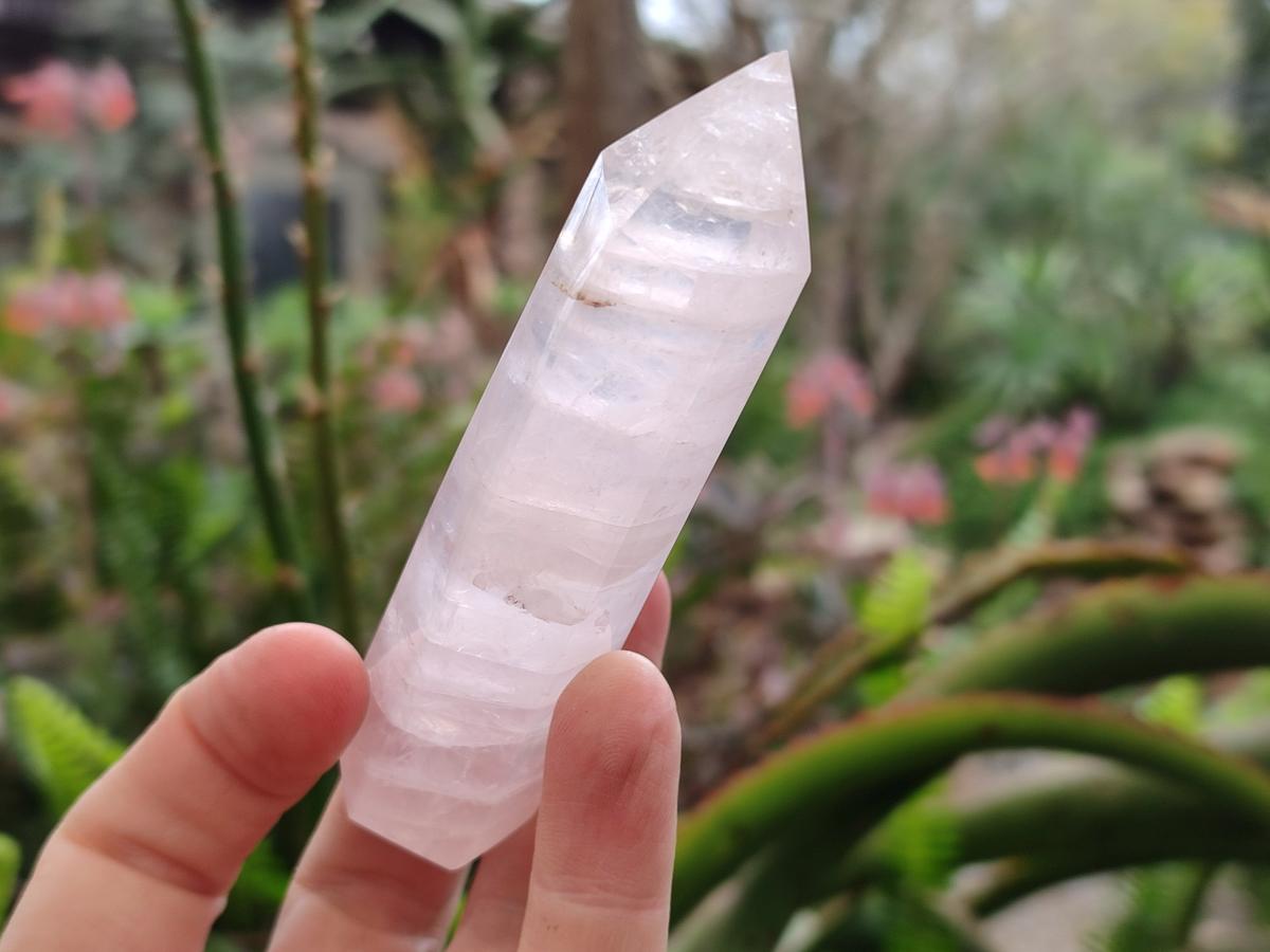 Polished Gemmy Rose Quartz Crystals x 12 From Madagascar