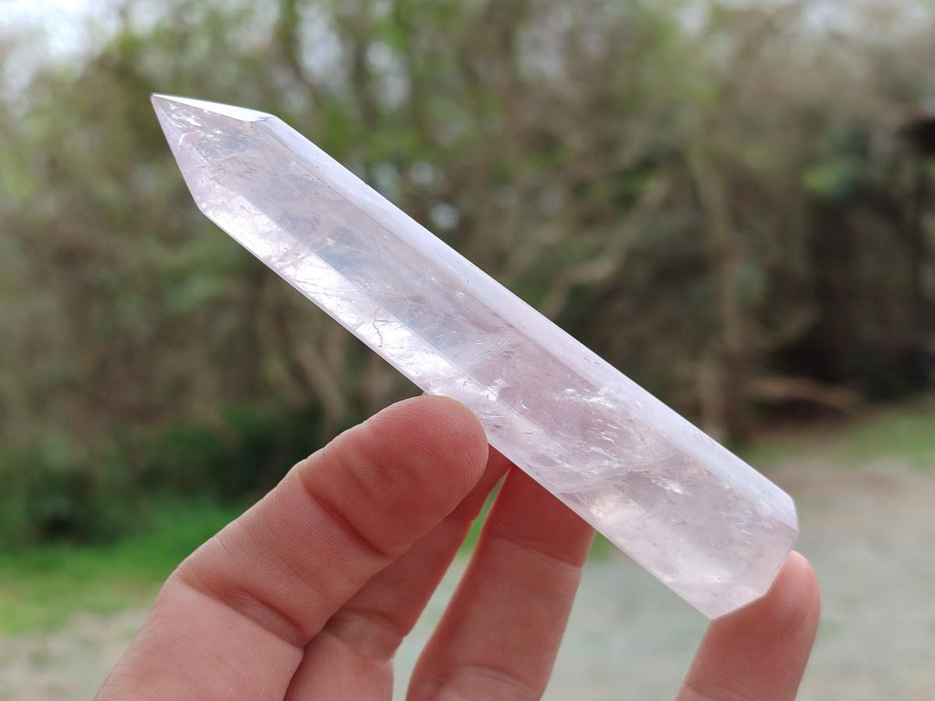 Polished Gemmy Rose Quartz Crystals x 12 From Madagascar