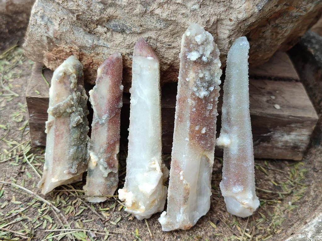 Natural Drusy Fairy Spirit Quartz Single Crystals x 35 From Boekenhouthoek, South Africa