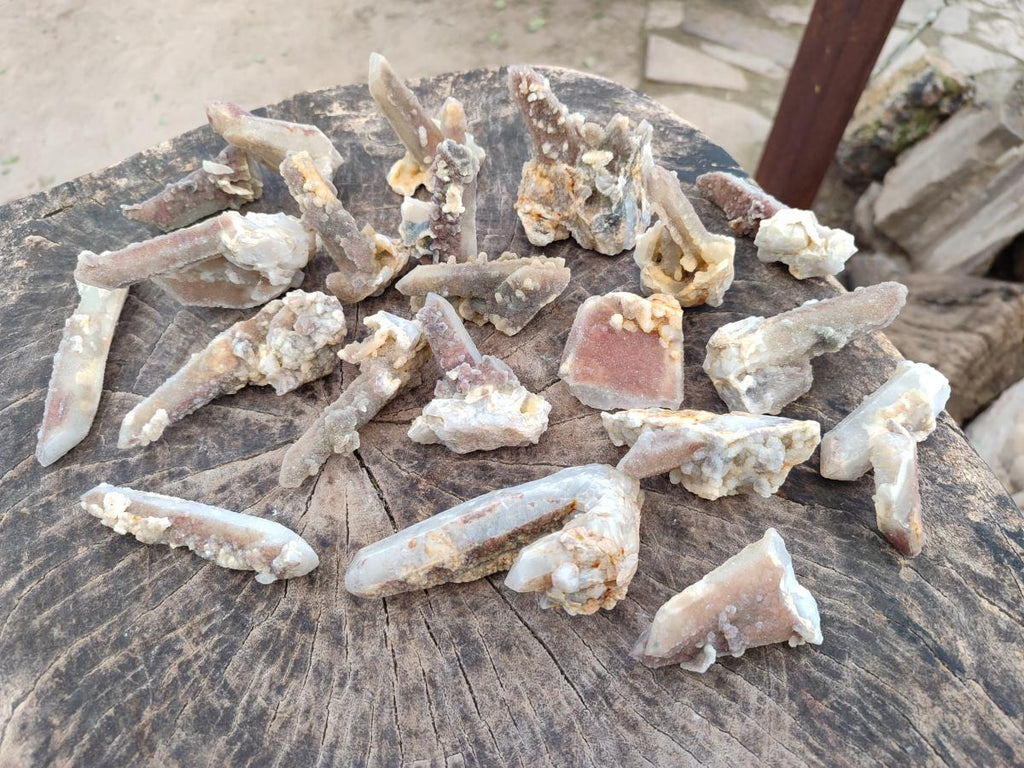 Natural Drusy Fairy Spirit Quartz Single Crystals x 35 From Boekenhouthoek, South Africa