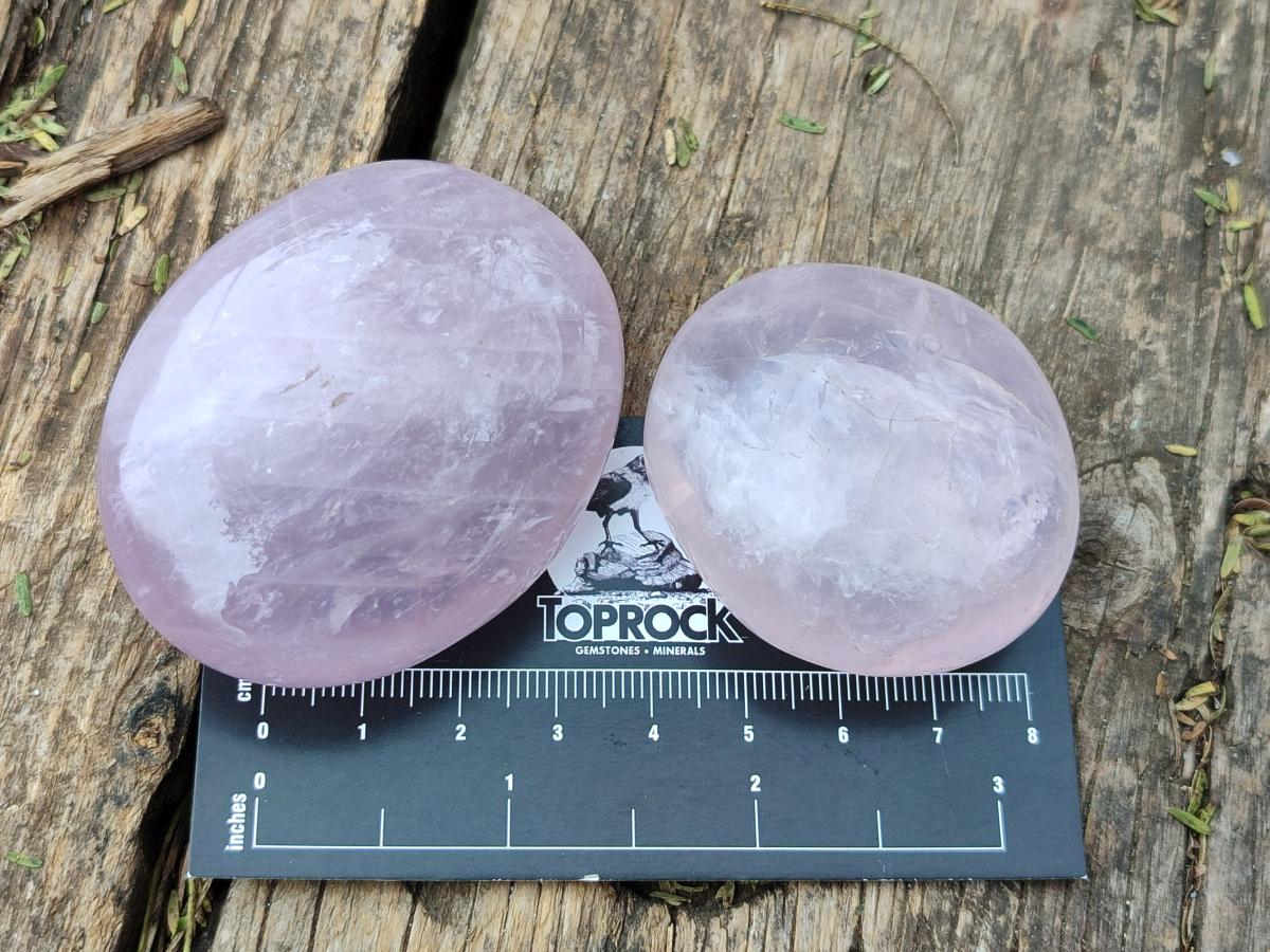 Polished Gemmy Rose Quartz Galets x 24 From Madagascar