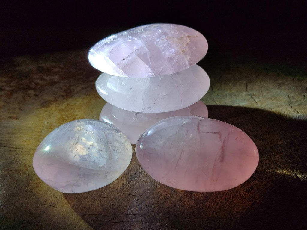 Polished Gemmy Rose Quartz Galets x 24 From Madagascar