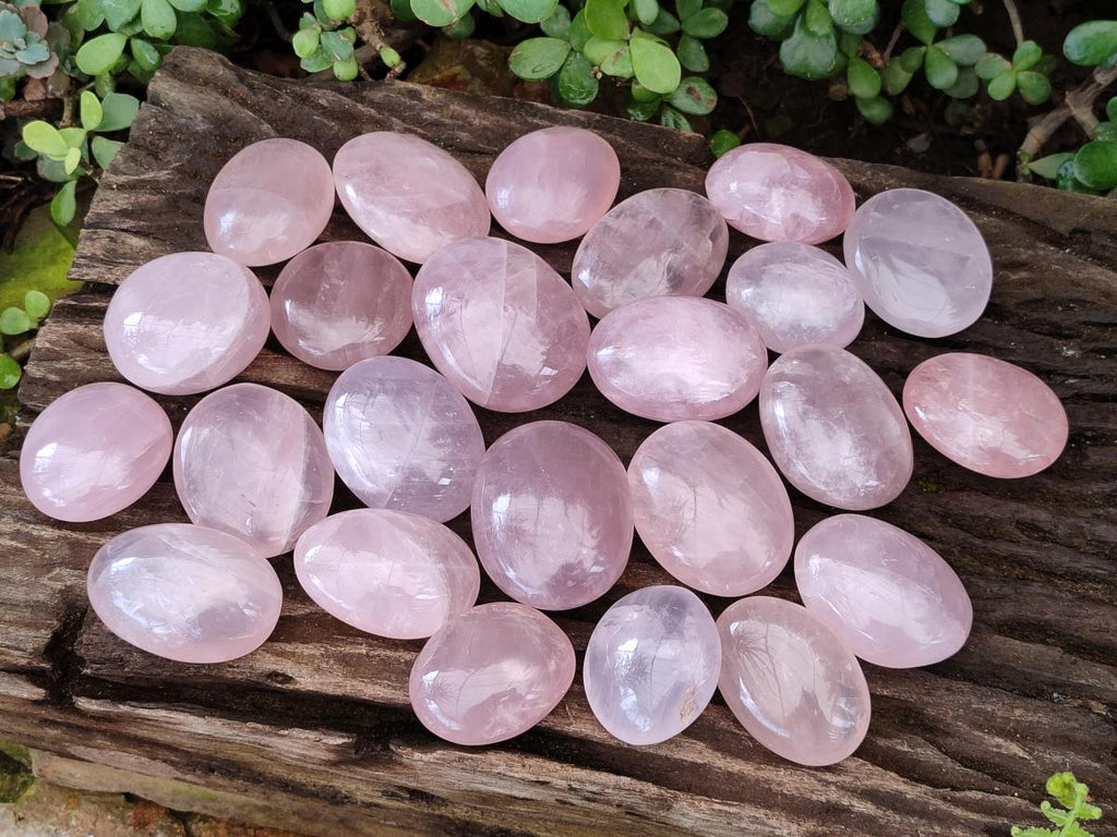 Polished Gemmy Rose Quartz Galets x 24 From Madagascar