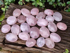 Polished Gemmy Rose Quartz Galets x 24 From Madagascar