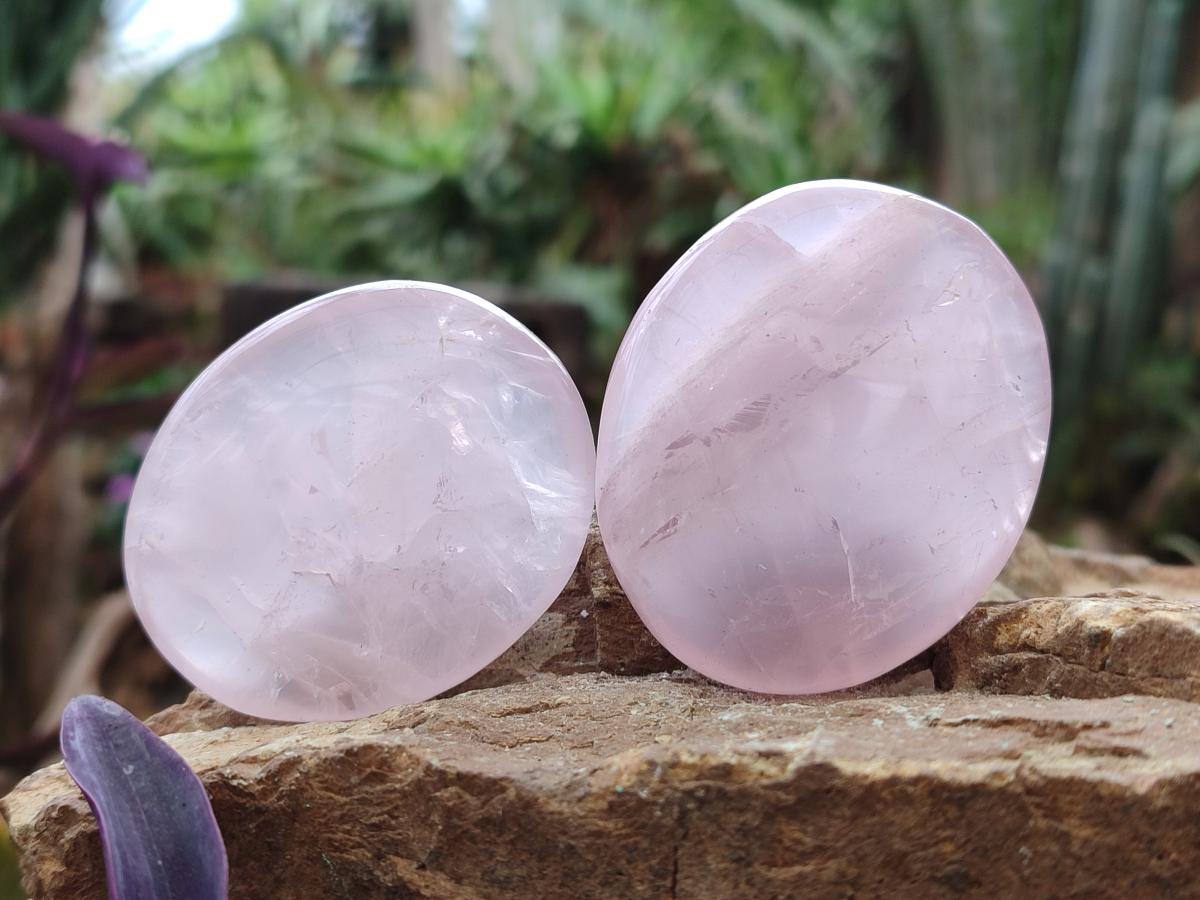 Polished Gemmy Rose Quartz Galets x 24 From Madagascar