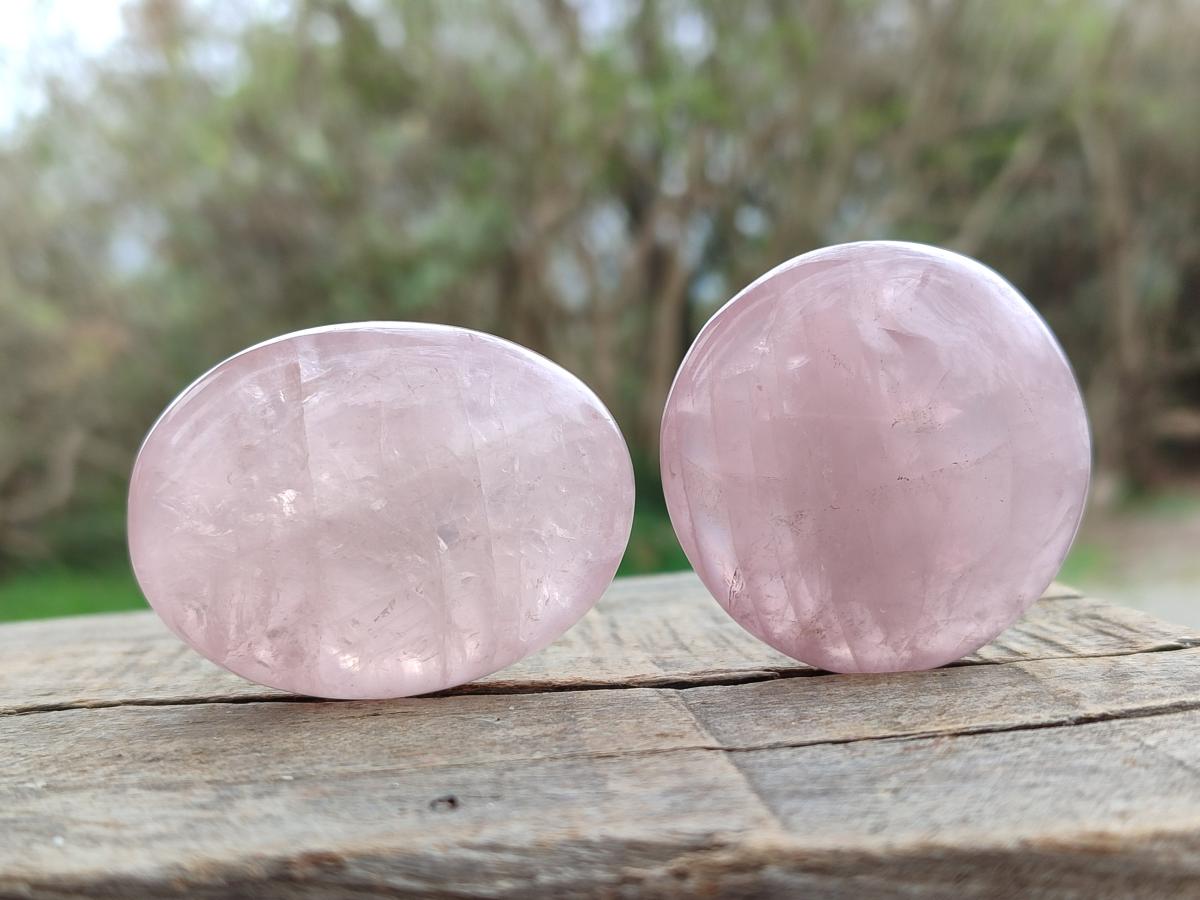 Polished Gemmy Rose Quartz Galets x 24 From Madagascar