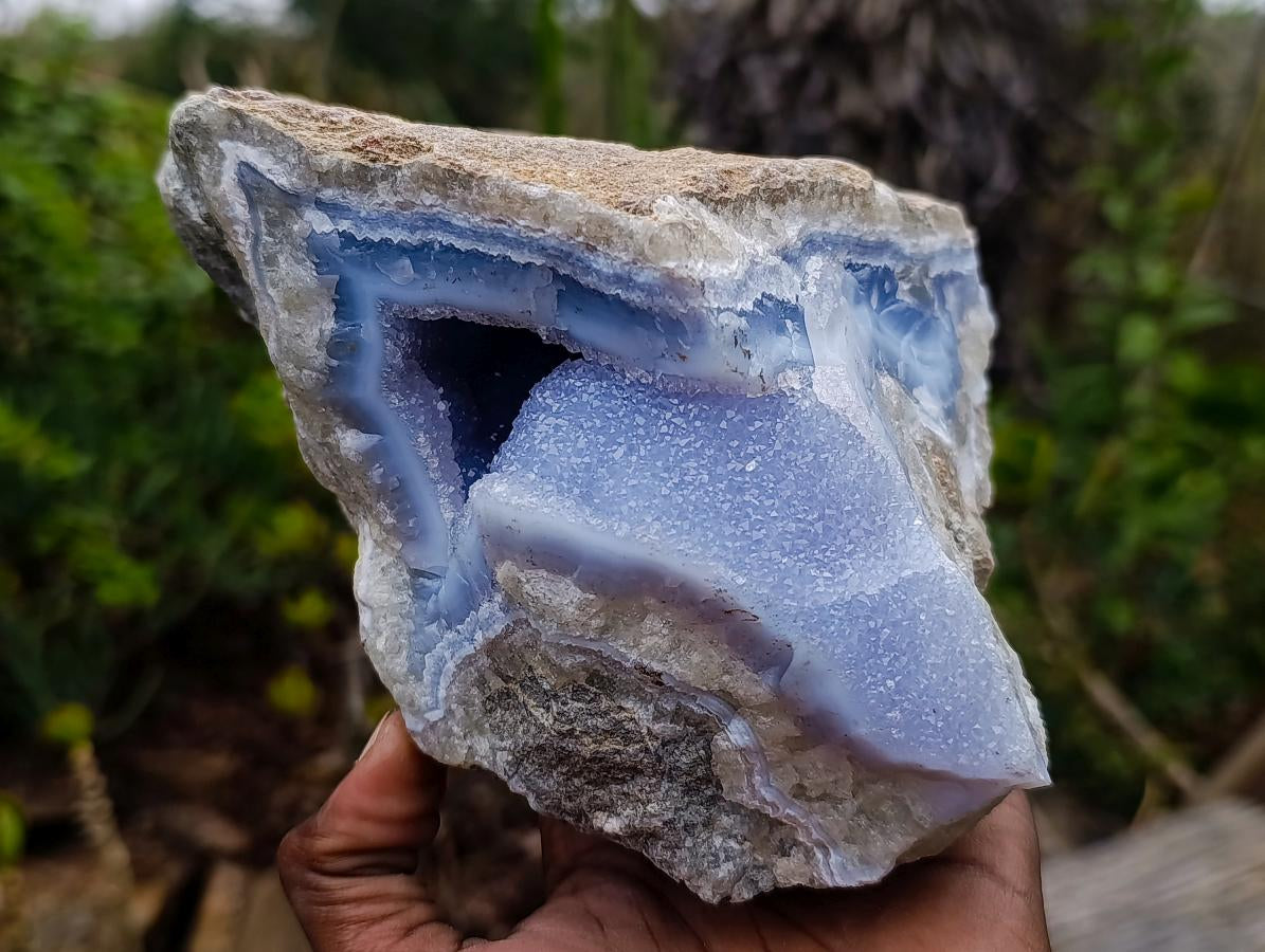 Natural Large Blue Lace Agate Geode Specimen x 1 From Nsanje, Malawi