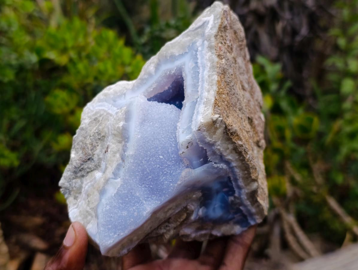 Natural Large Blue Lace Agate Geode Specimen x 1 From Nsanje, Malawi