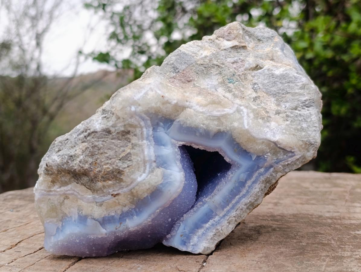 Natural Large Blue Lace Agate Geode Specimen x 1 From Nsanje, Malawi