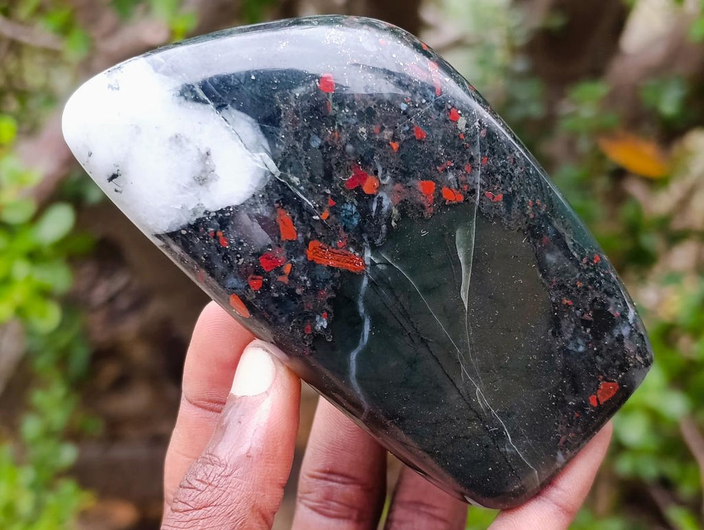 Polished Bloodstone Standing Display Pieces x 3 From Swaziland
