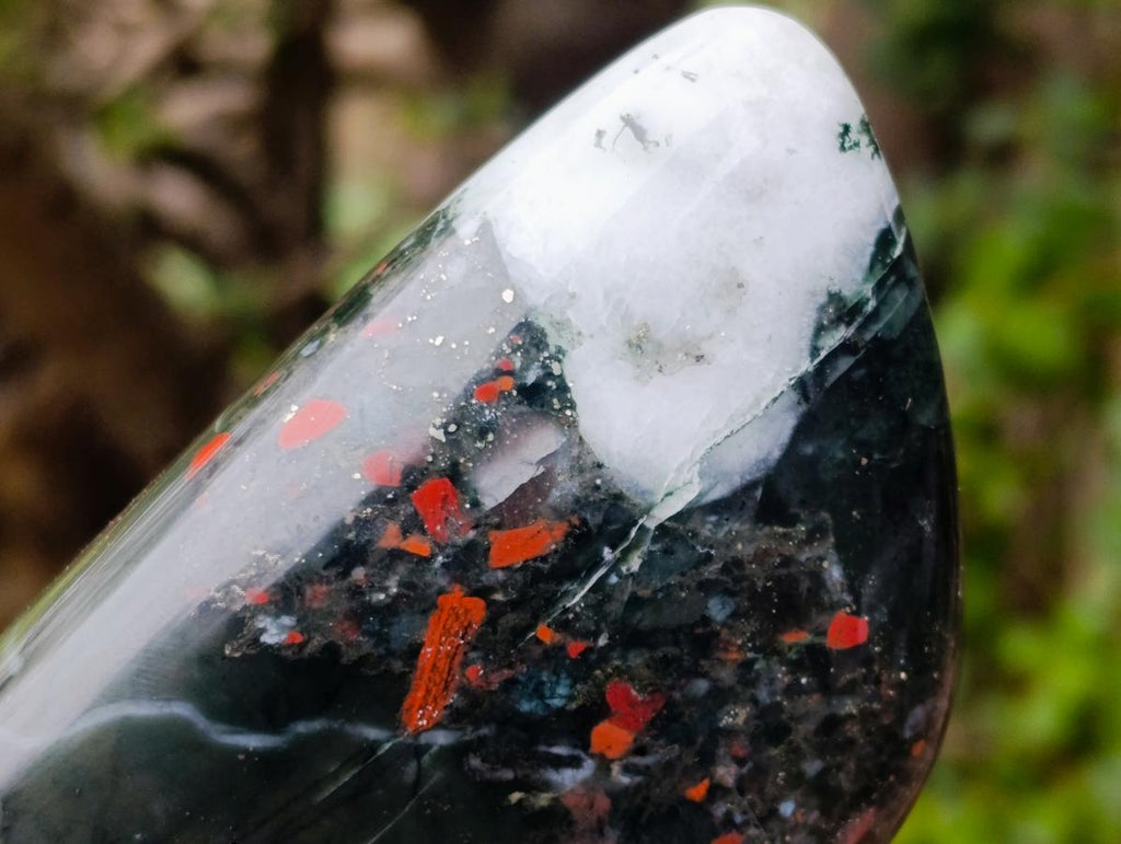 Polished Bloodstone Standing Display Pieces x 3 From Swaziland